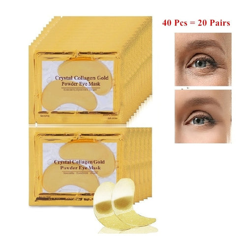 InniCare 40pcs Beauty Gold Crystal Collagen Patches For Eye Moisture Anti-Aging Acne Eye Mask Korean Cosmetics Skin Care