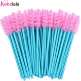 OKAYLASH 50Pcs Disposable Micro Glitter Eyelash Mascara Wands Mini Crystal Eye Lashes Brush Comb Pink White Spoolies