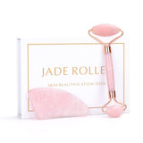 Natural Rose Quartz Roller Facial Jade Roller Stone Gua sha Scraper Face Lifting Massage Skin Eye Body Massager Beauty Care Tool